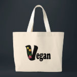 Vegane Blume Jumbo Stoffbeutel<br><div class="desc">Hübsche vegane Blume</div>