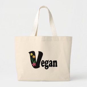 Vegane Blume Jumbo Stoffbeutel