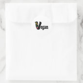Vegane Blume Runder Aufkleber (Tasche)