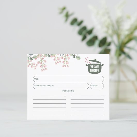 Vegane Blumenkarte (Stehend Vorderseite)