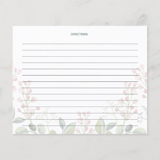 Vegane Blumenkarte (Rückseite)