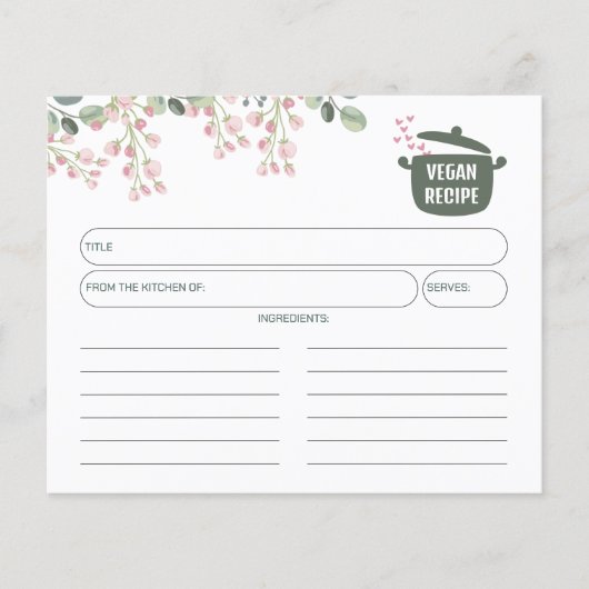 Vegane Blumenkarte (Vorderseite)