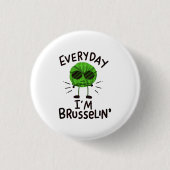 Vegane Brüssel-Sprossen Button (Vorderseite)