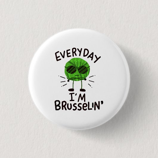 Vegane Brüssel-Sprossen Button (Vorderseite)