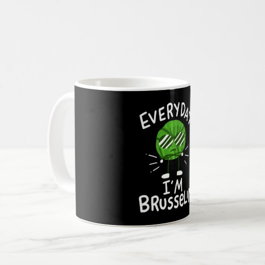 Vegane Brüssel-Sprossen Kaffeetasse (Vorderseite Links)