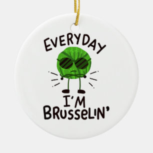 Vegane Brüssel-Sprossen Keramik Ornament