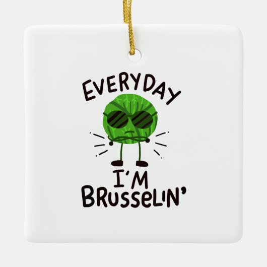 Vegane Brüssel-Sprossen Keramikornament (Vorderseite)
