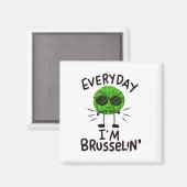 Vegane Brüssel-Sprossen Magnet (Vorderseite/Rückseite)