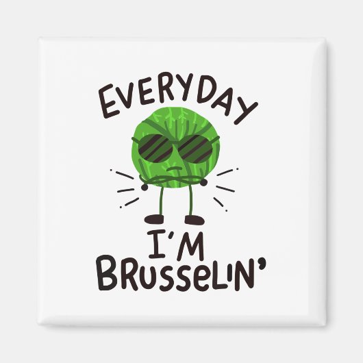 Vegane Brüssel-Sprossen Magnet (Vorne)