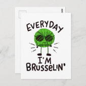 Vegane Brüssel-Sprossen Postkarte (Vorne/Hinten)