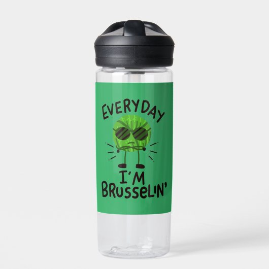 Vegane Brüssel-Sprossen Trinkflasche (Vorderseite)