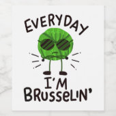 Vegane Brüssel-Sprossen Weinetikett (Einzelnes Label)