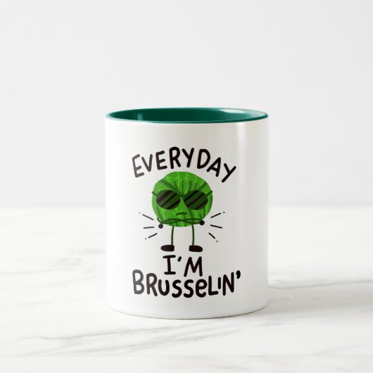 Vegane Brüssel-Sprossen Zweifarbige Tasse (Mittel)