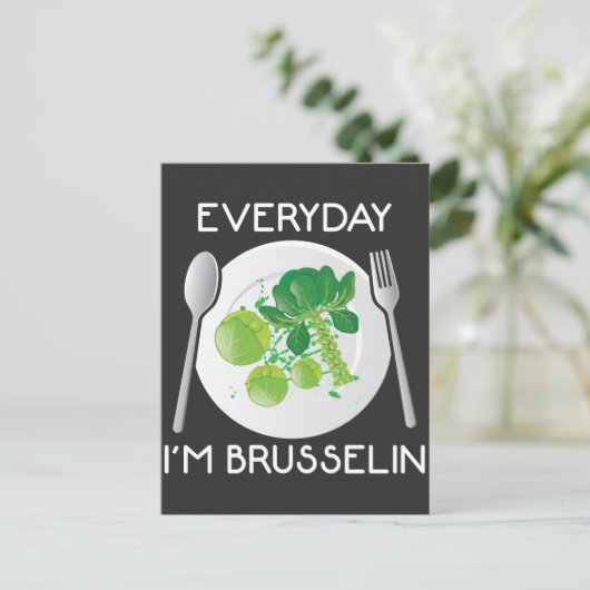 Vegane Brussel Sprouts Pflanze Lover Veganism Vegg Postkarte (Stehend Vorderseite)