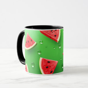 Vegane Cartoon-Früchte Süße Wassermelonen-Scheibe Tasse