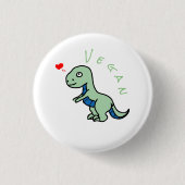 Vegane Dinosaur Kind Dino Liebe Tiere Button (Vorderseite)