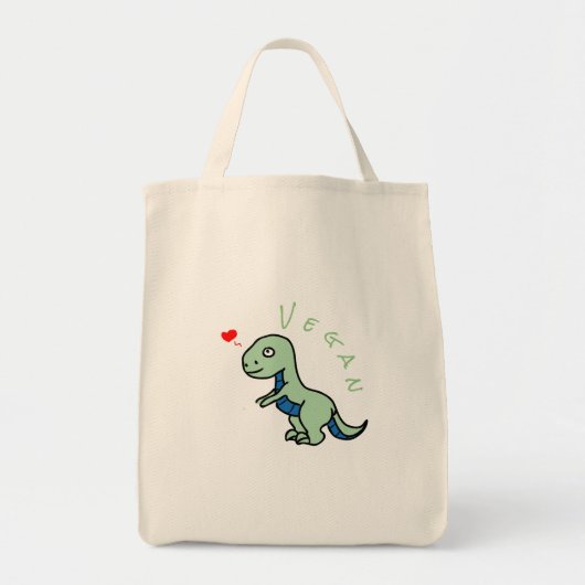Vegane Dinosaur Kind Dino Liebe Tiere Tragetasche (Vorne)
