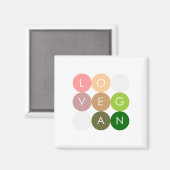Vegane Dot-Liebe Magnet (Vorderseite/Rückseite)