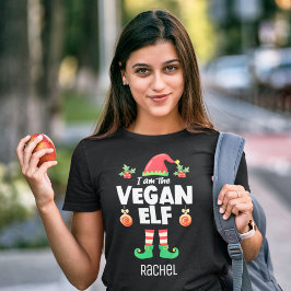 Vegane Elffamilienpassende Weihnachtsmarke T-Shirt