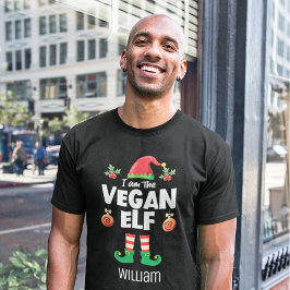 Vegane Elffamilienpassende Weihnachtsmarke T-Shirt