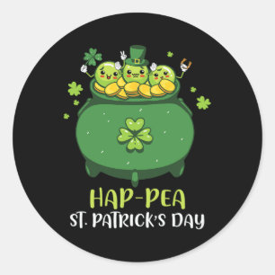 Vegane Erbsenpflanze Sed Hap-Erbse St. Patrick's D Runder Aufkleber