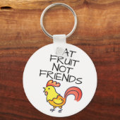 Vegane essen Obst nicht Freunde niedlich Gelbe Hah Schlüsselanhänger (Vorderseite)