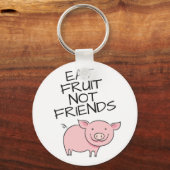 Vegane Essfrucht nicht Freunde niedlichen rosa Pig Schlüsselanhänger (Vorderseite)