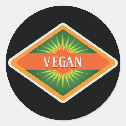 Vegane Farblogos Runder Aufkleber (Vorderseite)