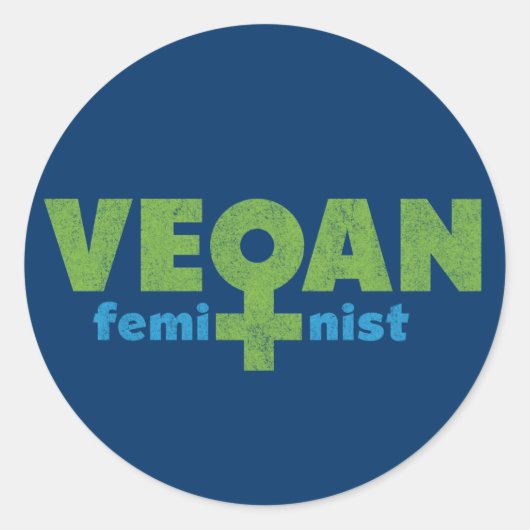 Vegane Feministin Runder Aufkleber (Vorderseite)