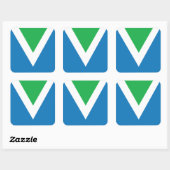 Vegane Flaggenaufkleber (Set von 6) Quadratischer Aufkleber (Blatt)