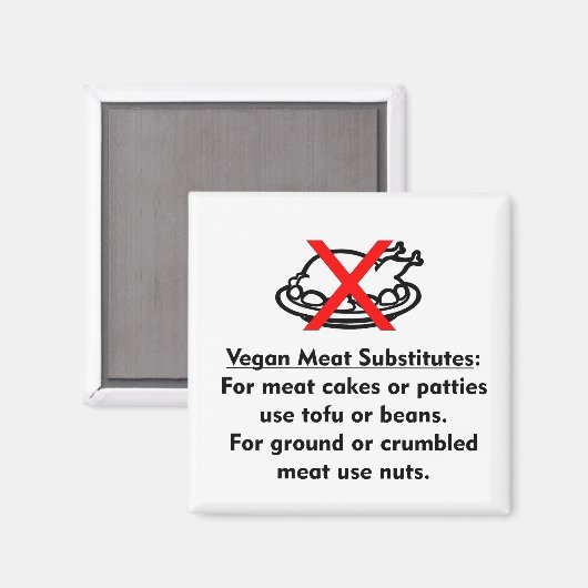 Vegane Fleischersatzstoffe Magnet (Vorderseite/Rückseite)
