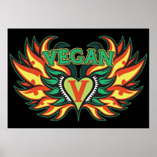 Vegane Flügel Poster
