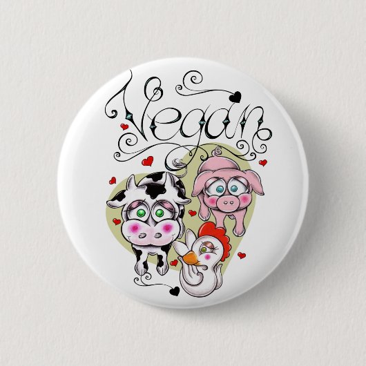 Vegane Freunde Button (Vorderseite)