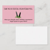 Vegane freundliche Terminsgeschäft-Karte Visitenkarte (Vorne/Hinten)