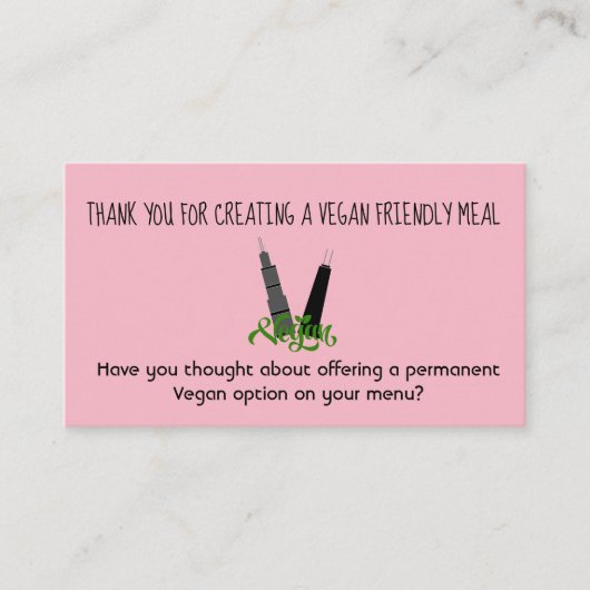 Vegane freundliche Terminsgeschäft-Karte Visitenkarte (Vorderseite)