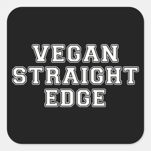 Vegane gerade Kante Quadratischer Aufkleber (Vorderseite)