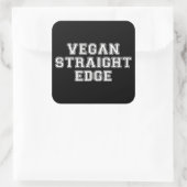 Vegane gerade Kante Quadratischer Aufkleber (Tasche)