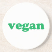 "vegane" grüne Buchstaben, weiß Getränkeuntersetzer (Vorne)