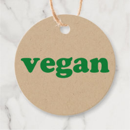 "vegane" grüne Buchstaben, weiß oder braun Geschenkanhänger