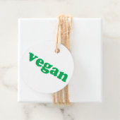"vegane" grüne Buchstaben, weiß oder braun Geschenkanhänger (Beispiel)