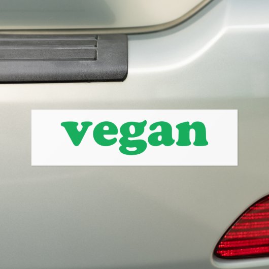 "Vegane" grüne Buchstaben, weißer Hintergrund Autoaufkleber (Auf Auto)