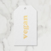 "vegane" grüne Buchstaben, weißer Hintergrund Geschenkanhänger (Vorderseite)