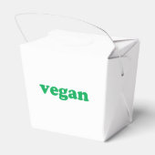 "vegane" grüne Buchstaben, weißer Hintergrund Geschenkschachtel (Rückseite)