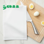 "vegane" grüne Buchstaben, weißer Hintergrund Geschirrtuch (Viertel Falte)