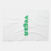 "vegane" grüne Buchstaben, weißer Hintergrund Geschirrtuch (Horizontal)