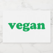 "vegane" grüne Buchstaben, weißer Hintergrund Lebensmitteletikett (Einzelnes Label)