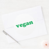 "vegane" grüne Buchstaben, weißer Hintergrund Runder Aufkleber (Umschlag)