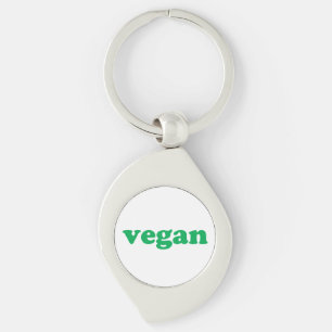 "vegane" grüne Buchstaben, weißer Hintergrund Schlüsselanhänger