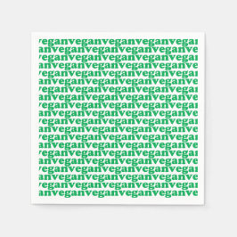 "vegane" grüne Buchstaben, weißes Muster, Geschenk Serviette