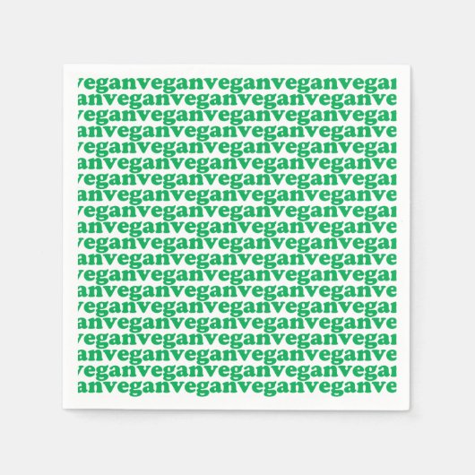 "vegane" grüne Buchstaben, weißes Muster, Geschenk Serviette (Vorderseite)